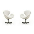 thumbnail image 1 of Manhattan Comfort Raspberry Faux Leather Accent Chair in White (Set of 2), 1 of 2