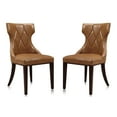 thumbnail image 1 of Manhattan Comfort Reine 18.5" Faux Leather Dining Chair in Brown (Set of 2), 1 of 2