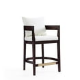 thumbnail image 1 of Manhattan Comfort Ritz 26.5" Faux Leather Counter Stool in Ivory/Walnut, 1 of 2
