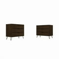 thumbnail image 1 of Manhattan Comfort Rockefeller 3-Drawer Brown Dresser (Set of 2), 1 of 11