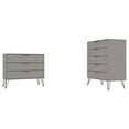 thumbnail image 1 of Manhattan Comfort Rockefeller 5-Drawer and 3-Drawer Off White and Nature Dresser Set, 1 of 3