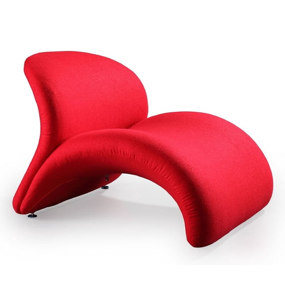 Manhattan Comfort Rosebud Wool Blend Fabric Accent Chair in Red