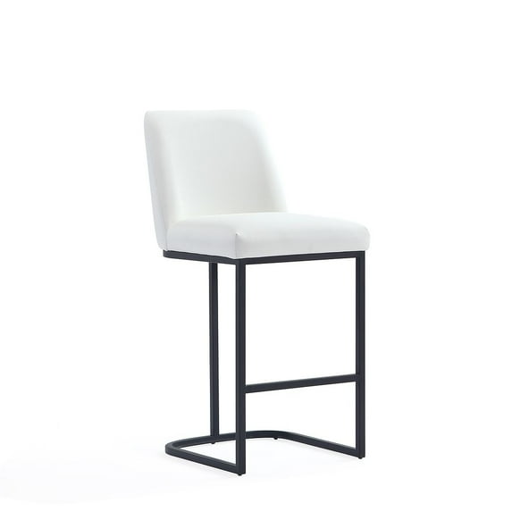 Manhattan Comfort Serena Counter Stool with Metal Base in White