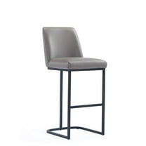 Manhattan Comfort Serena Upholstered Barstool with Steel Base in Gray