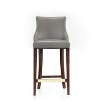 Manhattan Comfort Shubert Barstool with Solid Wood Frame in Dark Taupe