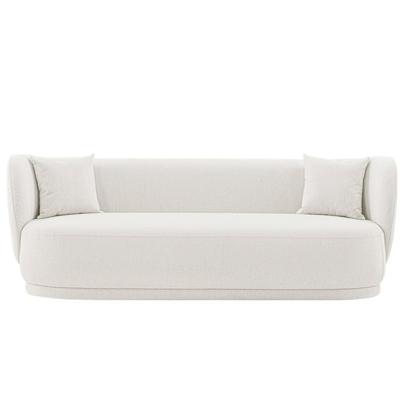 Manhattan Comfort Siri Sofa with Solid Wood Frame in Cream