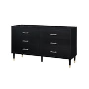 Manhattan Comfort Stanton Solid Engineered Wood Dresser in Black