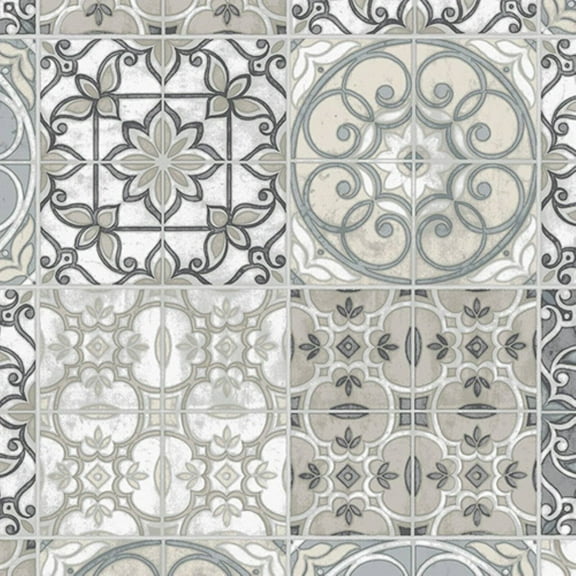 Kitchen Elements Gray Tile Wallpaper