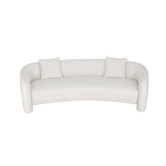 Manhattan Comfort Sylvia Sofa in Beige with frame made from Solid Wood