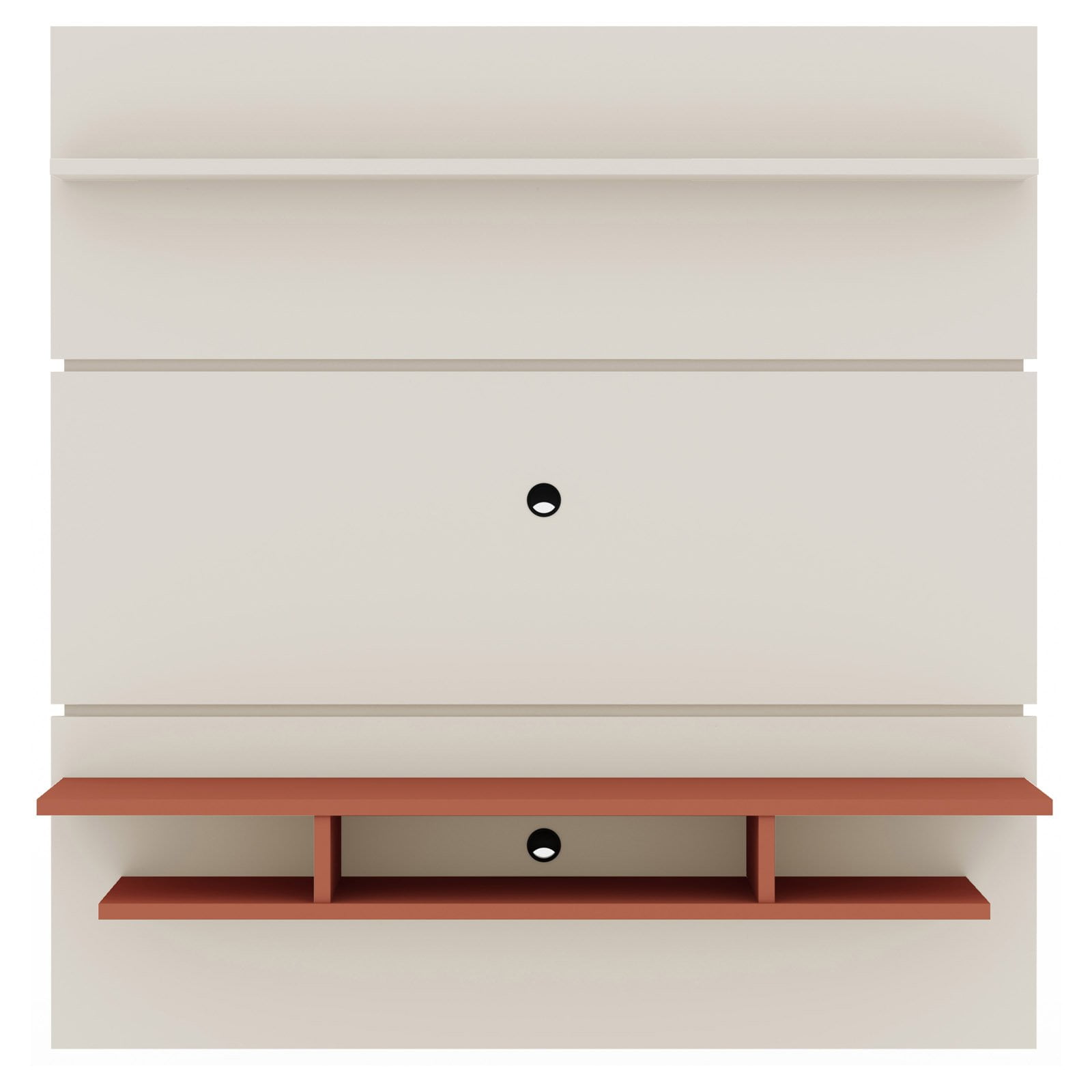 Tribeca 63" Off White and Terra Orange Pink Floating Entertainment Center