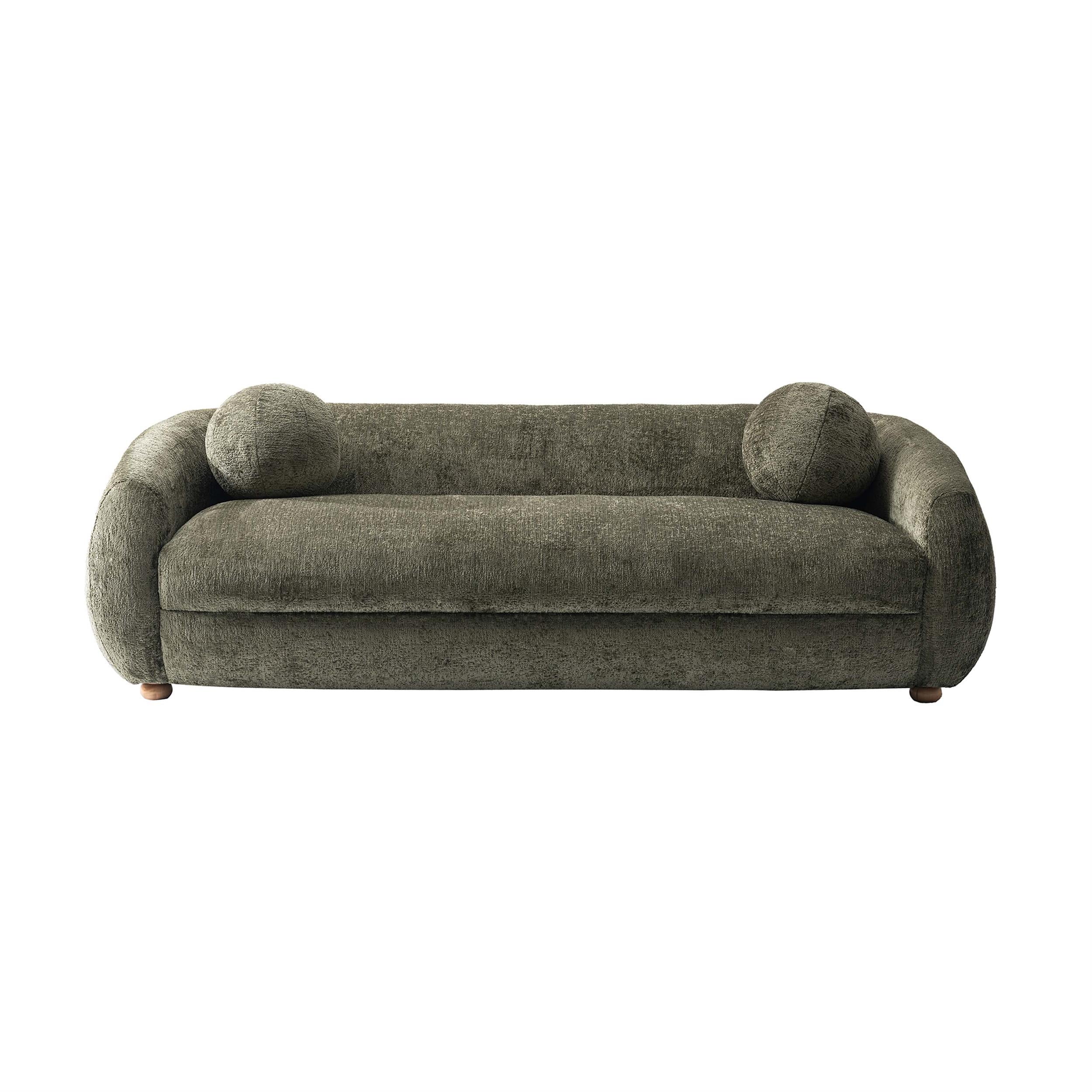 Manhattan Comfort Tribeca Sofa with Solid Wood Frame in Olive Green