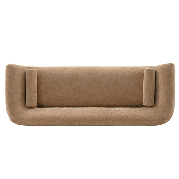 Manhattan Comfort Ulka Sofa with Solid Wood Frame in Light Brown