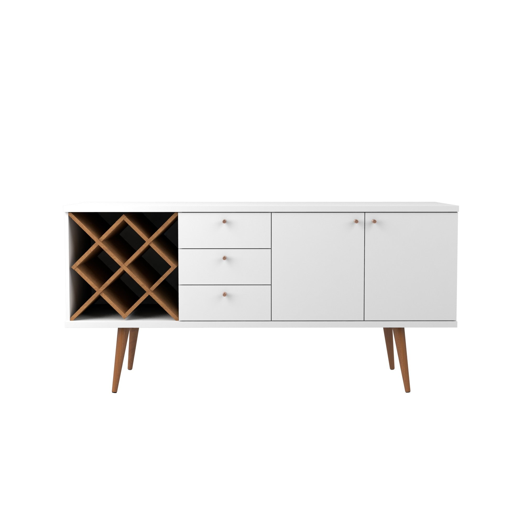 Manhattan Comfort Utopia 4 Bottle Wine Rack Sideboard Buffet Stand with 3 Drawers and 2 Shelves Manhattan Comfort Utopia 4 Bottle Wine Rack Sideboard Buffet Stand with 3 Drawers and 2 Shelves