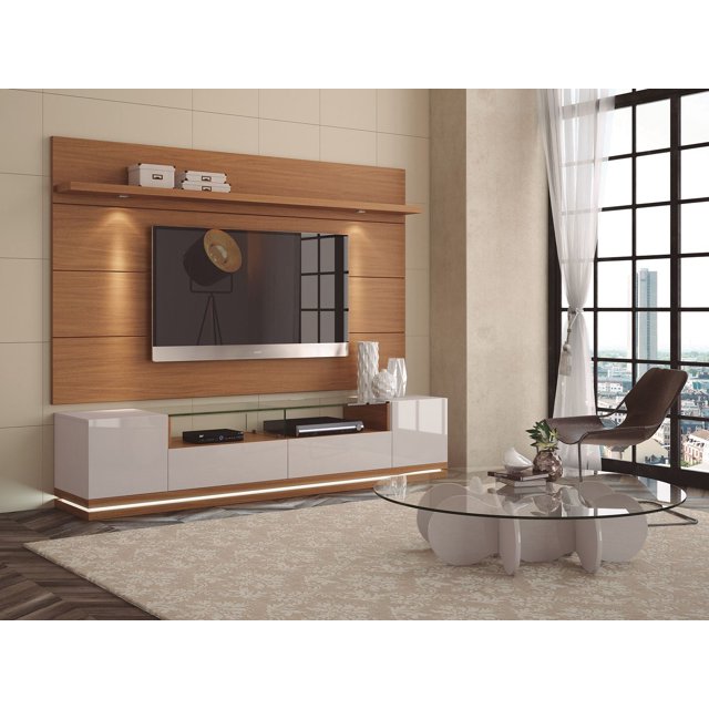 Manhattan Comfort Vanderbilt TV Stand and Cabrini 2.2 Floating Wall TV