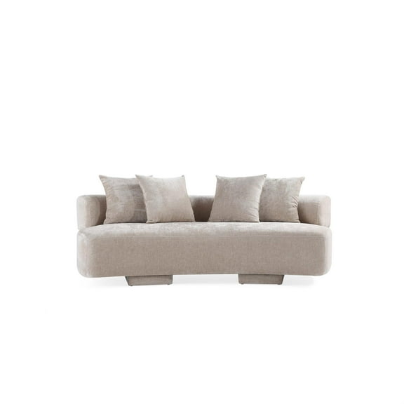 Manhattan Comfort Verandah Sofa with Solid Wood Frame in Beige