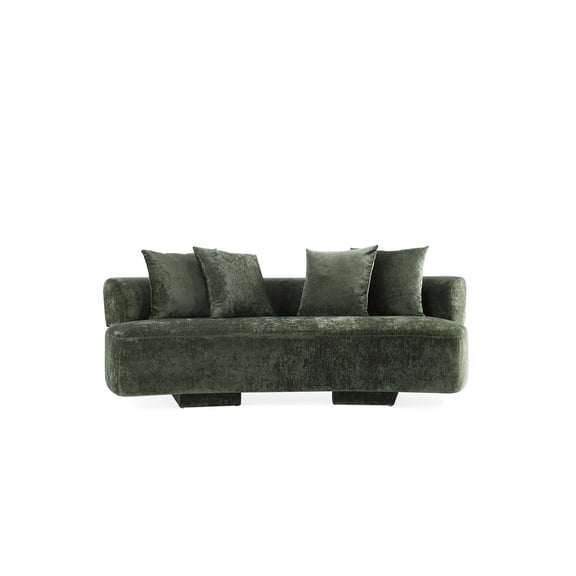Manhattan Comfort Verandah Sofa with Solid Wood Frame in Olive Green