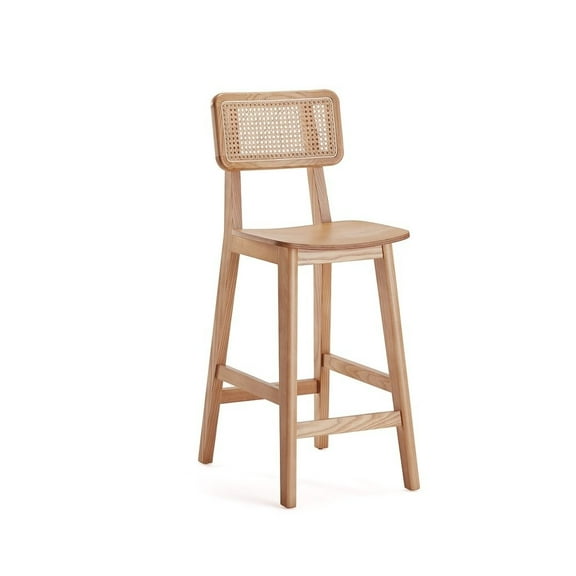 Manhattan Comfort Versailles 25.98" Wood Counter Stool in Natural
