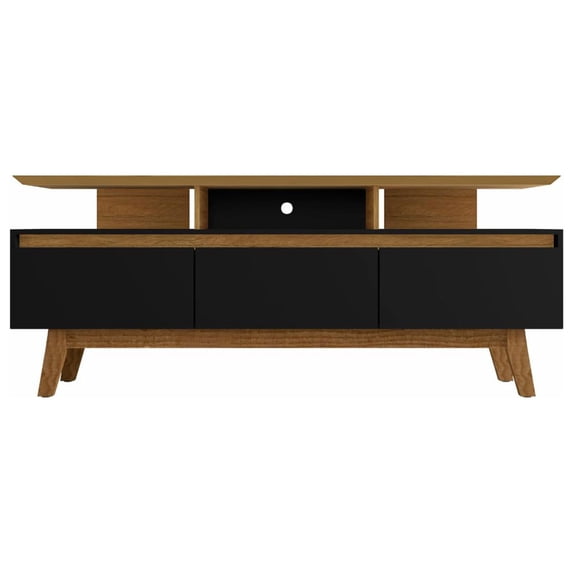 Manhattan Comfort Yonkers Wood TV Stand for TVs up to 60" in Black