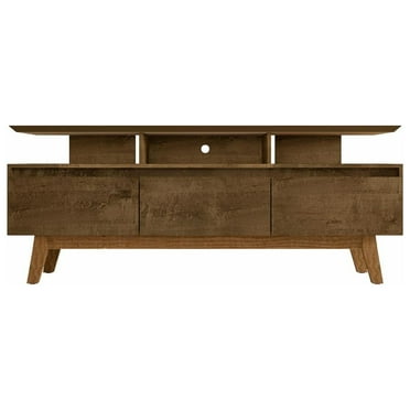 Manhattan Comfort Yonkers Wood TV Stand for TVs up to 60" in Brown
