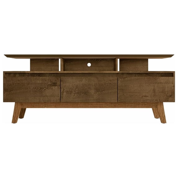 Manhattan Comfort Yonkers Wood TV Stand for TVs up to 60" in Brown