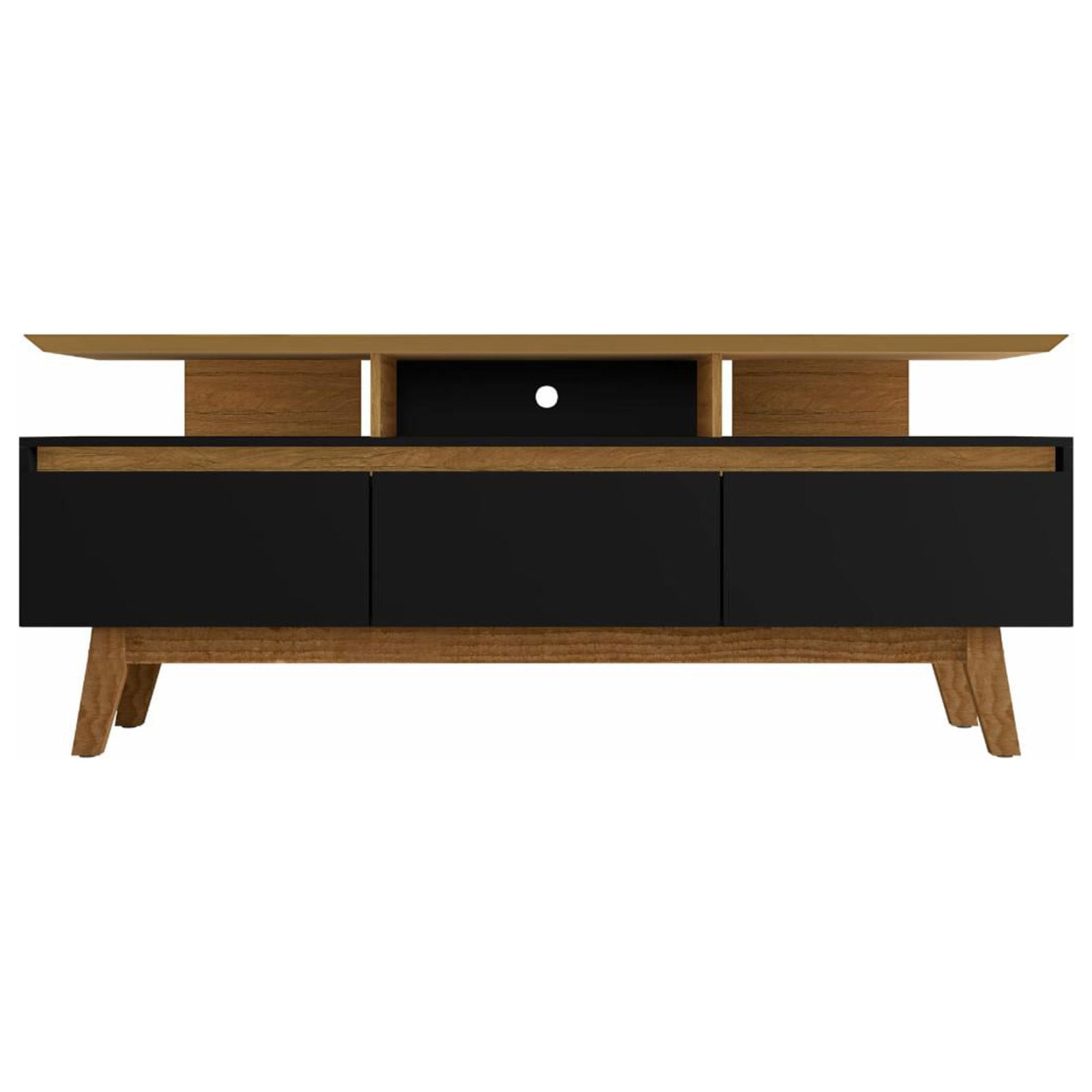Manhattan Comfort Yonkers Wood TV Stand for TVs up to 65" in Black