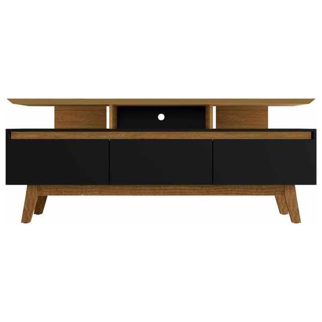 Manhattan Comfort Yonkers Wood TV Stand for TVs up to 65" in Black