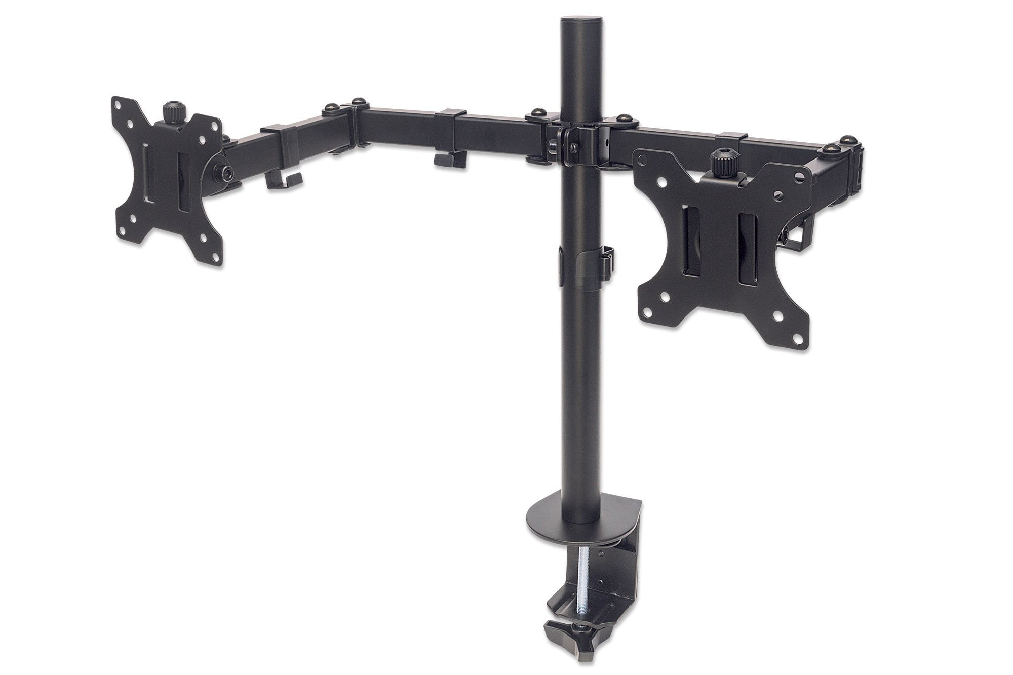 Manhattan Dual Monitor Desk Mount Screen Sizes 10-27" Black 461528