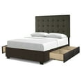 thumbnail image 1 of Manhattan Fabric Upholstered "Steel-Core" Platform Cal. King Bed/4-Drawers Gray, 1 of 6