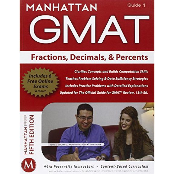 Pre-Owned Manhattan GMAT Fractions, Decimals, & Percents, Guide 1 [With Web Access] (Paperback) 1935707639 9781935707639