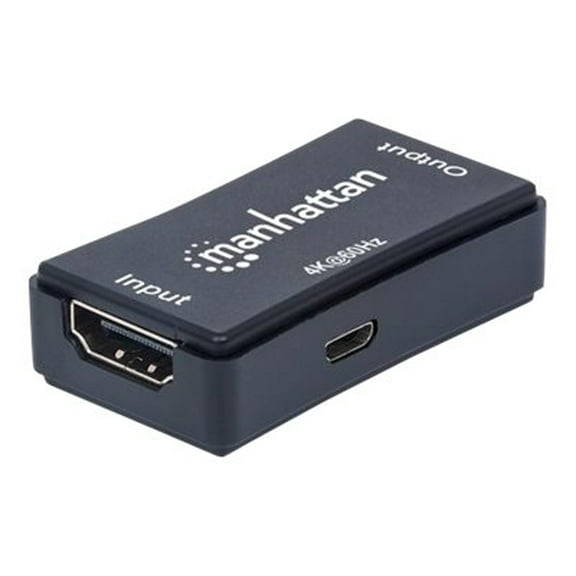 Manhattan Active 4K HDMI Repeater / Extender - Distances up to 131 ft., Simple One-Piece Solution, Black
