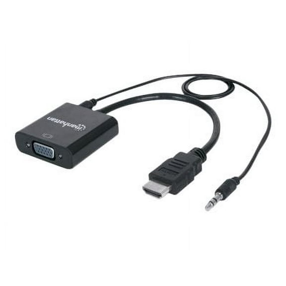 Manhattan HDMI to VGA Converter with Audio, Black