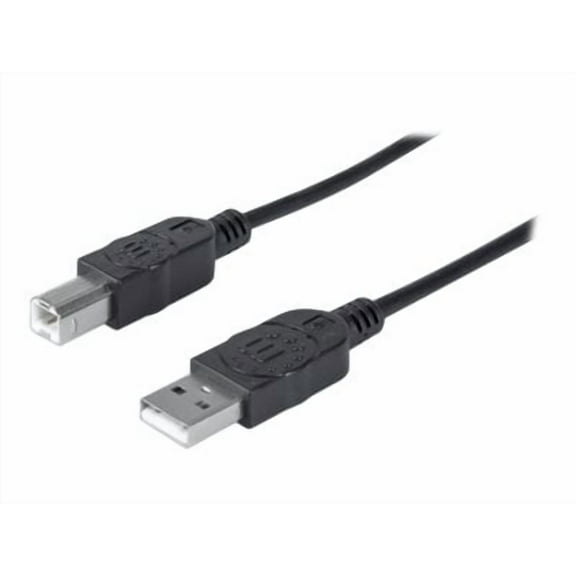 Manhattan Hi-Speed USB B Cable - USB 2.0, Type-A Male to Type-B Male, 480 Mbps, 10 ft., Black