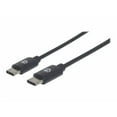 thumbnail image 1 of Manhattan USB-C to USB-C Cable, 50cm, Male to Male, Black, 480 Mbps (USB 2.0), Hi-Speed USB, Lifetime Warranty, Polybag - USB cable - 24 pin USB-C (M) to 24 pin USB-C (M) - USB 2.0 - 3 A - 1.6 ft - molded - black, 1 of 5