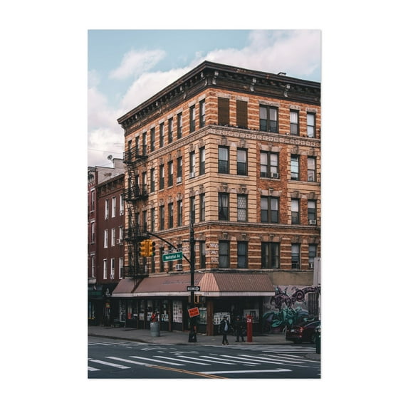 Manhattan & India - Brooklyn New York Photography Architecture City Street Photography Graffiti Vintage Unframed Wall Art Print 40 x 60 inches