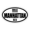 thumbnail image 1 of Manhattan KS Kansas Riley County Stealthy Subdued Old Glory US Flag Oval Euro Decal Bumper Sticker 3M Vinyl 3" x 5", 1 of 2
