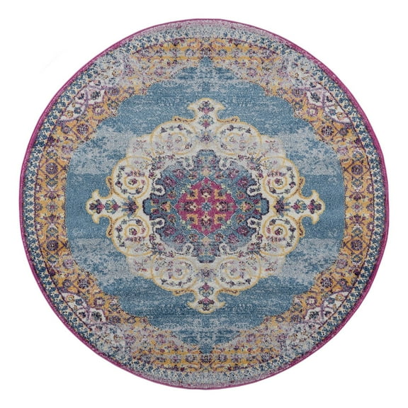 Manhattan MAN-3 Blue Bohemian Rug 6' 6" X 6 ' 6"