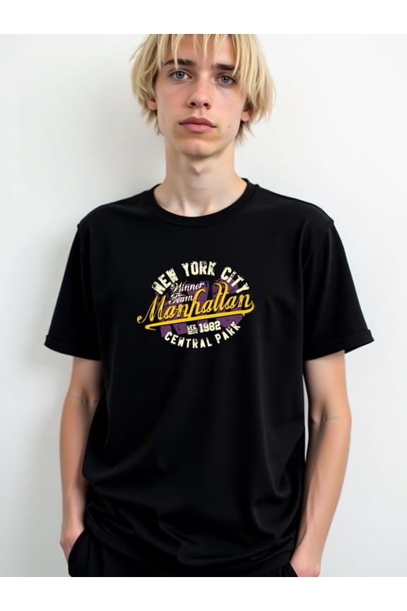 Manhattan NYC 1982 Tee Men's graphic t shirts black graphic tees limited edition Daytime and weekend wear Trendy Unisex Shirt Cotton tshirts