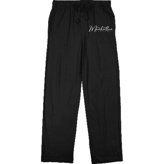 Manhattan New York Broadway Men's Black Sleep Pajama Pants-Large