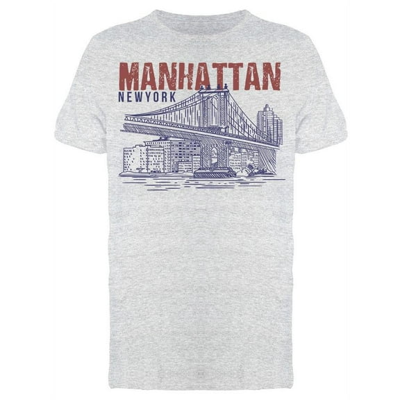 Manhattan New York T-Shirt Men -Image by Shutterstock, Male Large