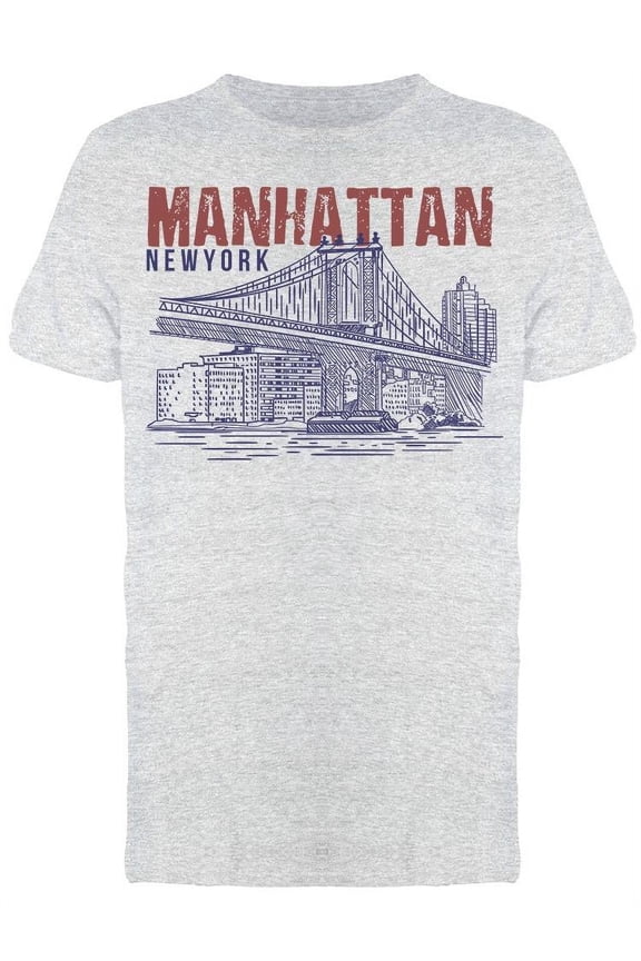 Manhattan New York T-Shirt Men -Image by Shutterstock, Male Large