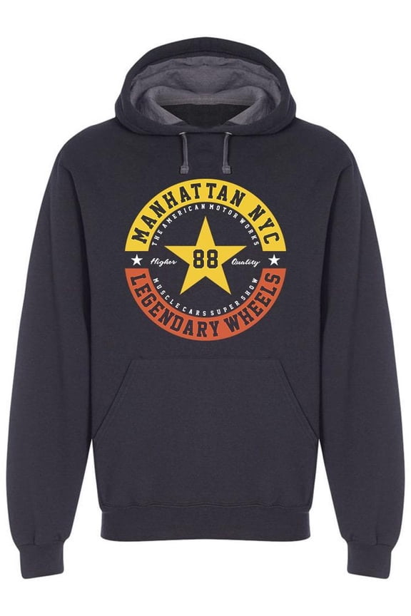 Manhattan Nyc, Legendary Wheels Hoodie Men -Image by Shutterstock, Male Medium