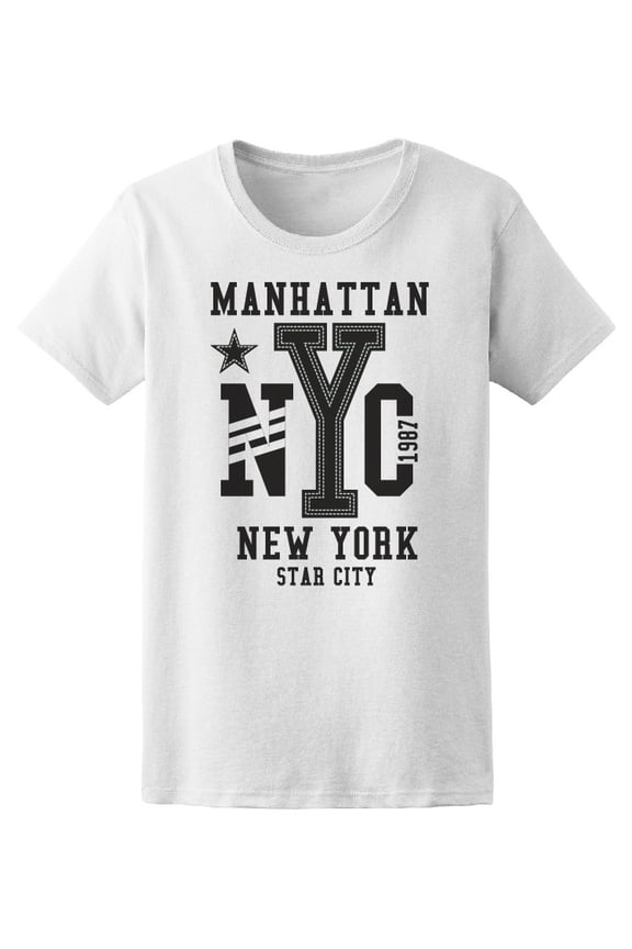 Manhattan Nyc New York Star City T-Shirt Men -Image by Shutterstock, Male XX-Large