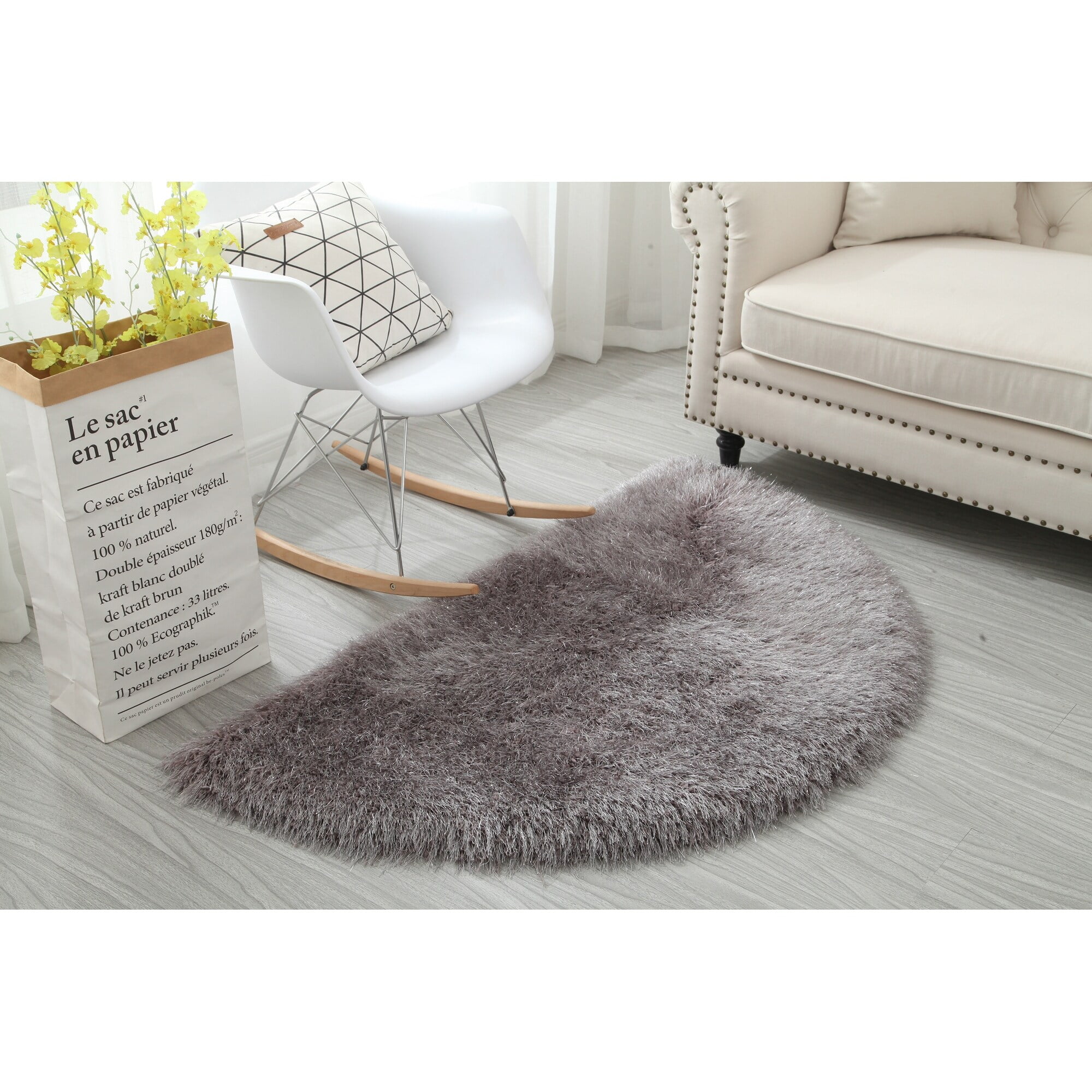 Manhattan Polyester Half Moon Area Rug, 2.5' x 4.5' 2'5'' X 4'5
