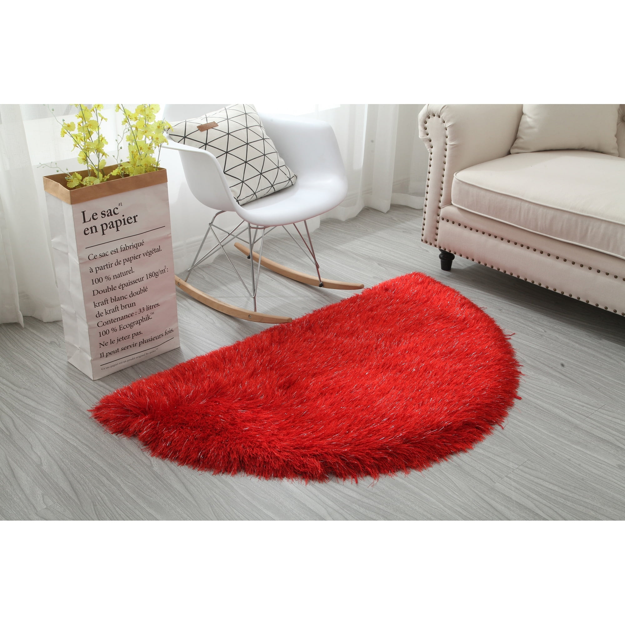 Manhattan Polyester Half Moon Area Rug, 2.5' x 4.5' - 2'5