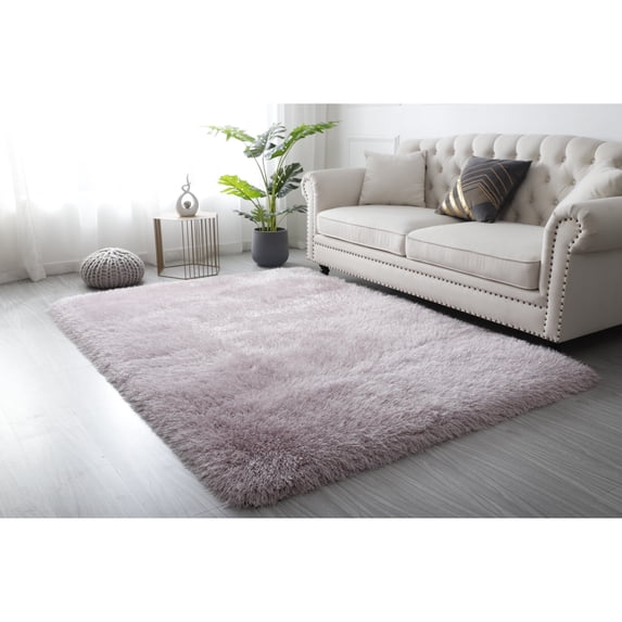 Manhattan Polyester Shag Area Rug Blush 8' X 10' 8' x 10' Pink Rectangle