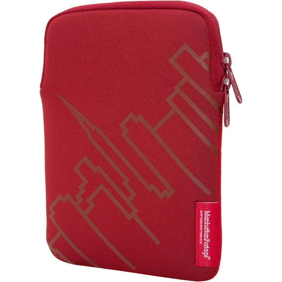 Manhattan Portage Ipad Mini Sleeve Skyline, Red, One Size