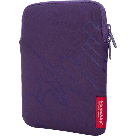 Manhattan Portage iPad Mini Sleeve Skyline, Purple, 6-8 inches, Durable and protective iPad case.
