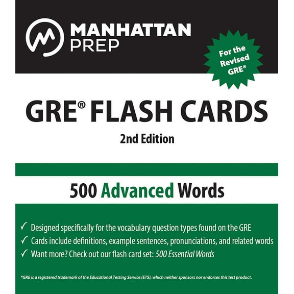 Pre-Owned Manhattan Prep GRE Strategy Guides: 500 Advanced Words: GRE Vocabulary Flash Cards (Other)