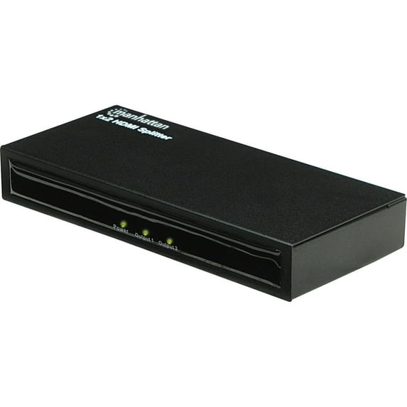 Manhattan Products 177337 Manhattan 2-Port HDMI Splitter - Duplicates a high-definition digital audio/video signal for two HDMI outputs