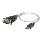 USB-A to Serial Converter cable 45cm Male to Male Serial/RS232/COM/DB9 Prolific PL-2303RA Chip Black/Silver cable Equivalent to ICUSB232V2.